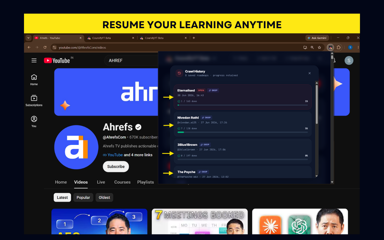 Resume any roadmap, anytime