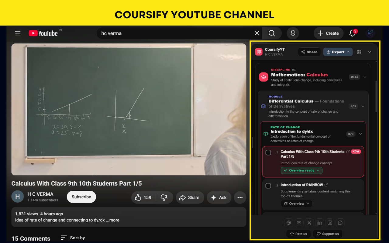 A full course, right on the video page